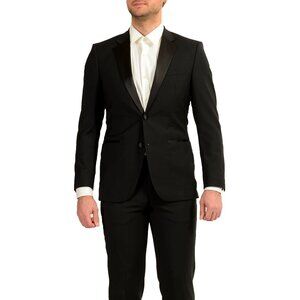 Hugo Boss Men's "The Stars75/Glamour3" 100% Wool Tuxedo Black Suit US 36R IT 46R